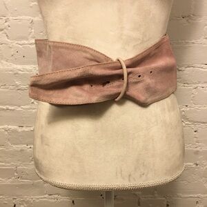 Mulberry vtg 80s suede belt pink wide size 30